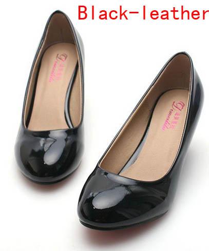 Classy Solid Elegant Women Shoes Wedge Round toe Kitten Heels Dress ...