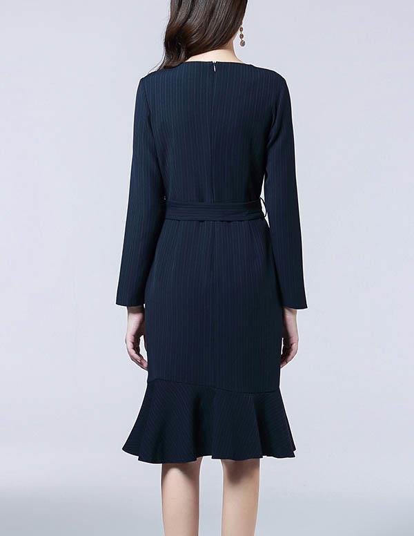 Autumn and winter long sleeved skirt slim dress Professional OL dress