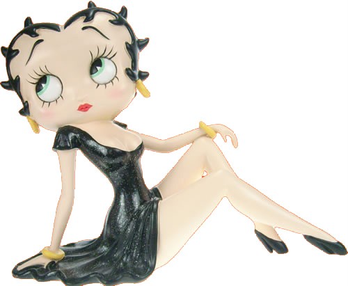 Betty Boop Sitting in Black Dress Figurine Ornament