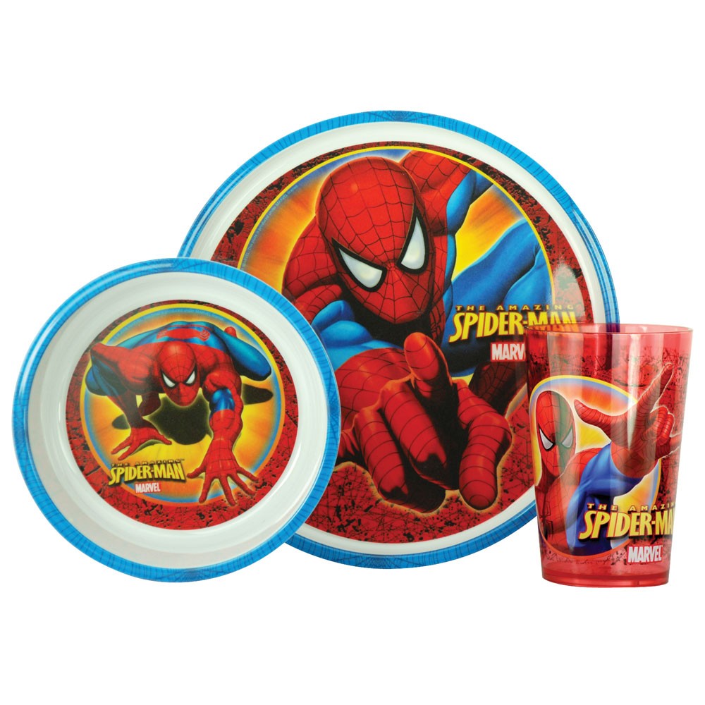 Spiderman 3 Piece Meal Set - Plate Bowl Tumbler New | eBay