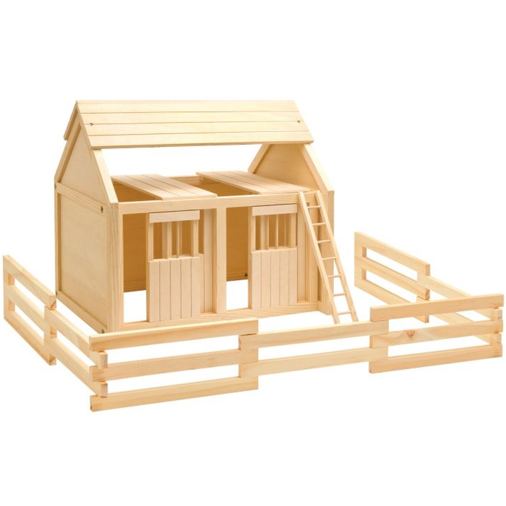 Wooden Big Stable Set Toy Doll House Horses New Large (FREE P+P) | eBay