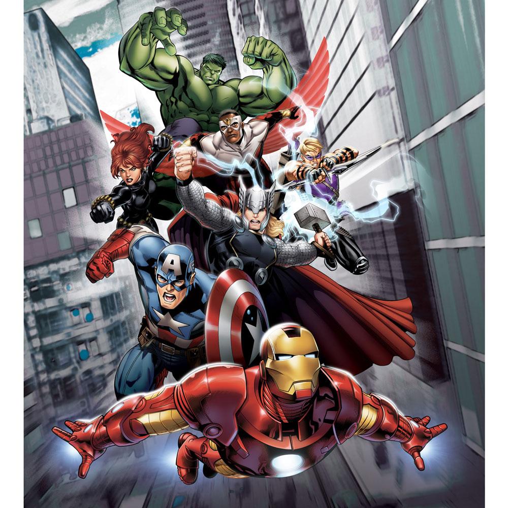 MARVEL 'AVENGERS ASSEMBLE' LARGE PHOTO WALL MURAL ROOM DECOR WALLPAPER ...