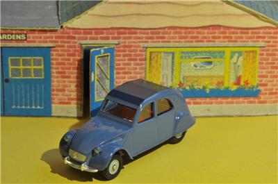 DAN TOYS Citroën 2CV Bleu Pétrole Capote Bleue Foncée Ref Dan-75