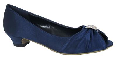 navy evening shoes low heel