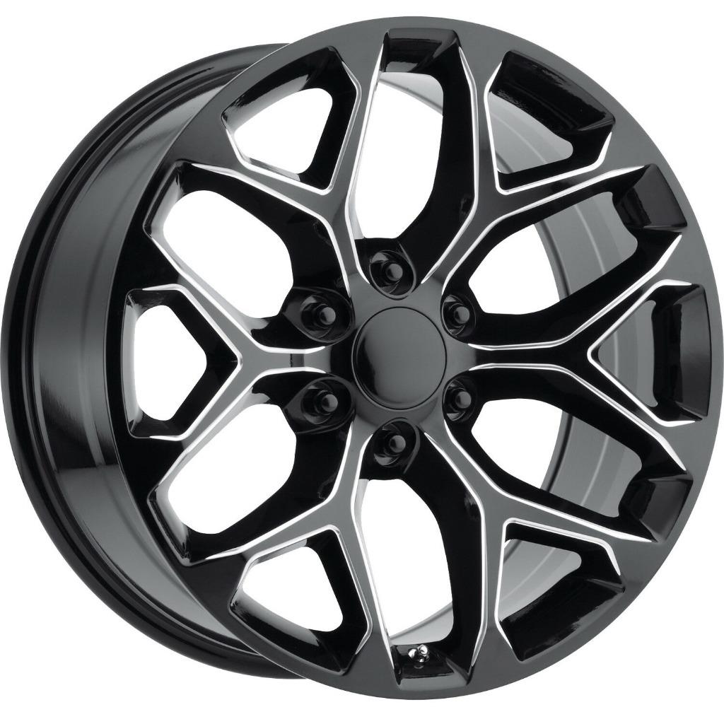 22 inch 22x9 OE CREATIONS PR176 Gloss Black Milled wheel rim 6x5.5 ...