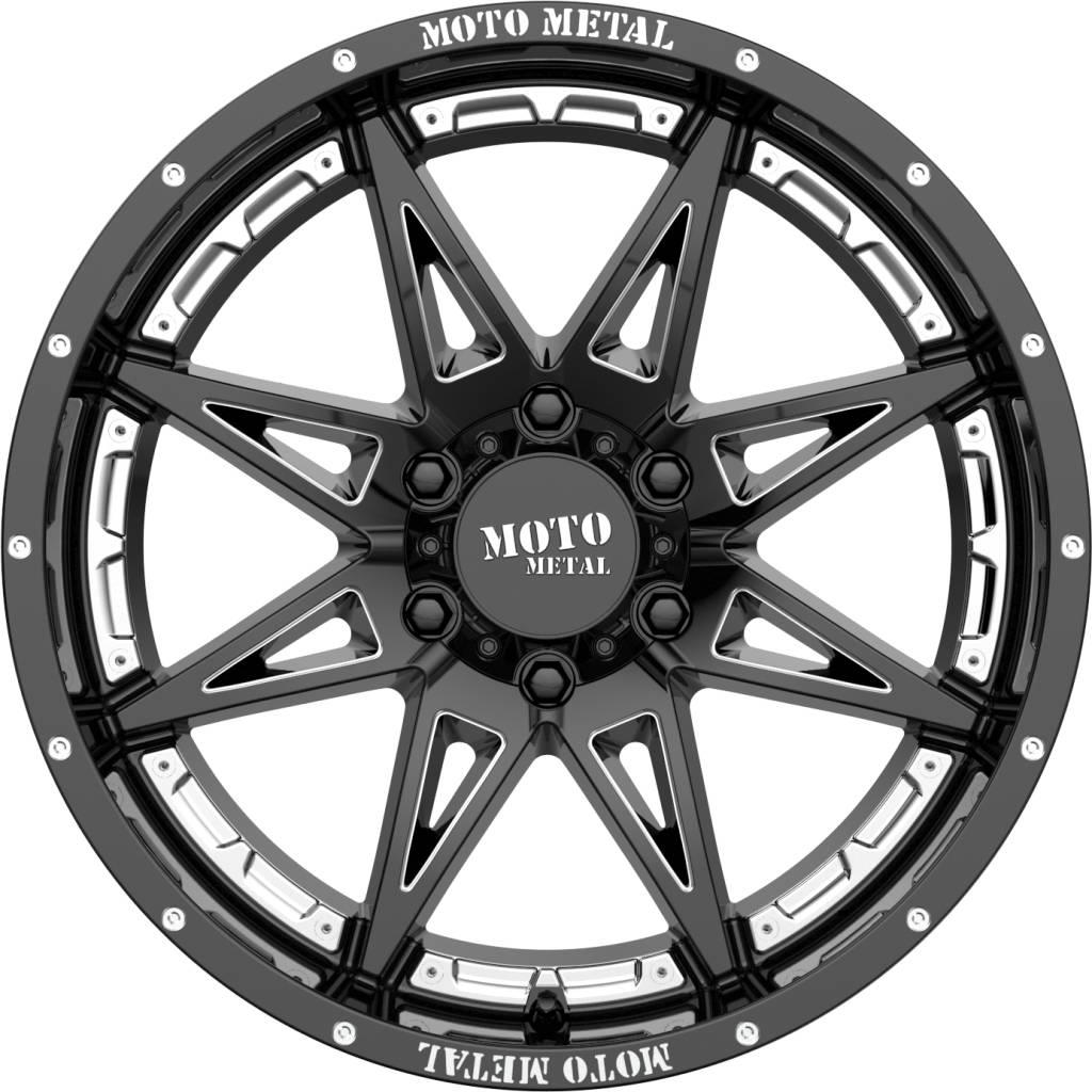 18 inch 18x8.5 MOTO METAL MO993 HYDRA Black Milled wheels