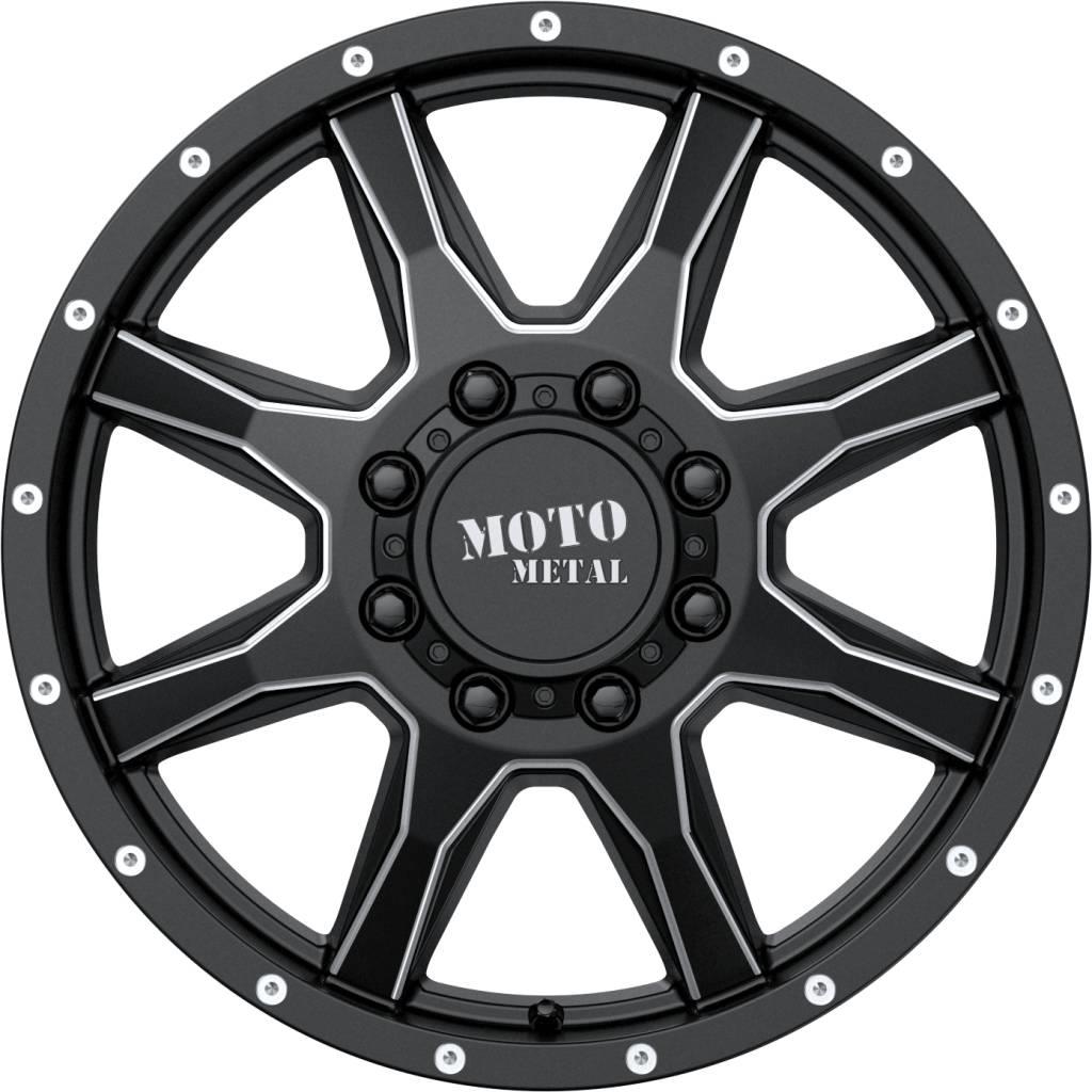 17 inch 17x6.5 MOTO METAL MO995 Dually Black Milled wheels