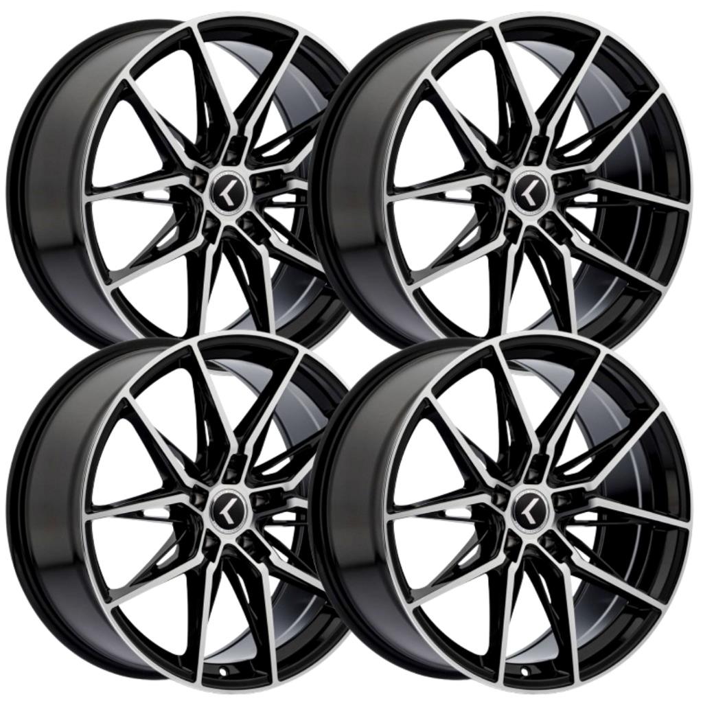④Kranze 19インチホイール Set-4) Kraze Evolve 19x8.5 5x120 30mm Black Machined Wheels Rims