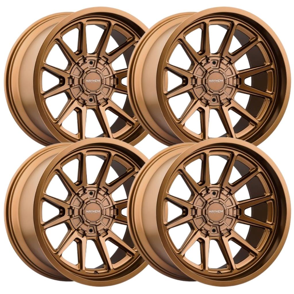 Set-4) Mayhem Intrepid 20x9 8x170 0mm Satin Bronze Wheels Rims 20