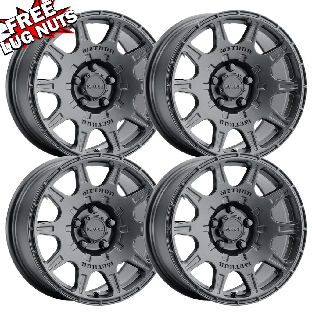 Set-4) Method MR502 RALLY 17x8 5x4.5/5x114.3 38mm Wheels Rims 17