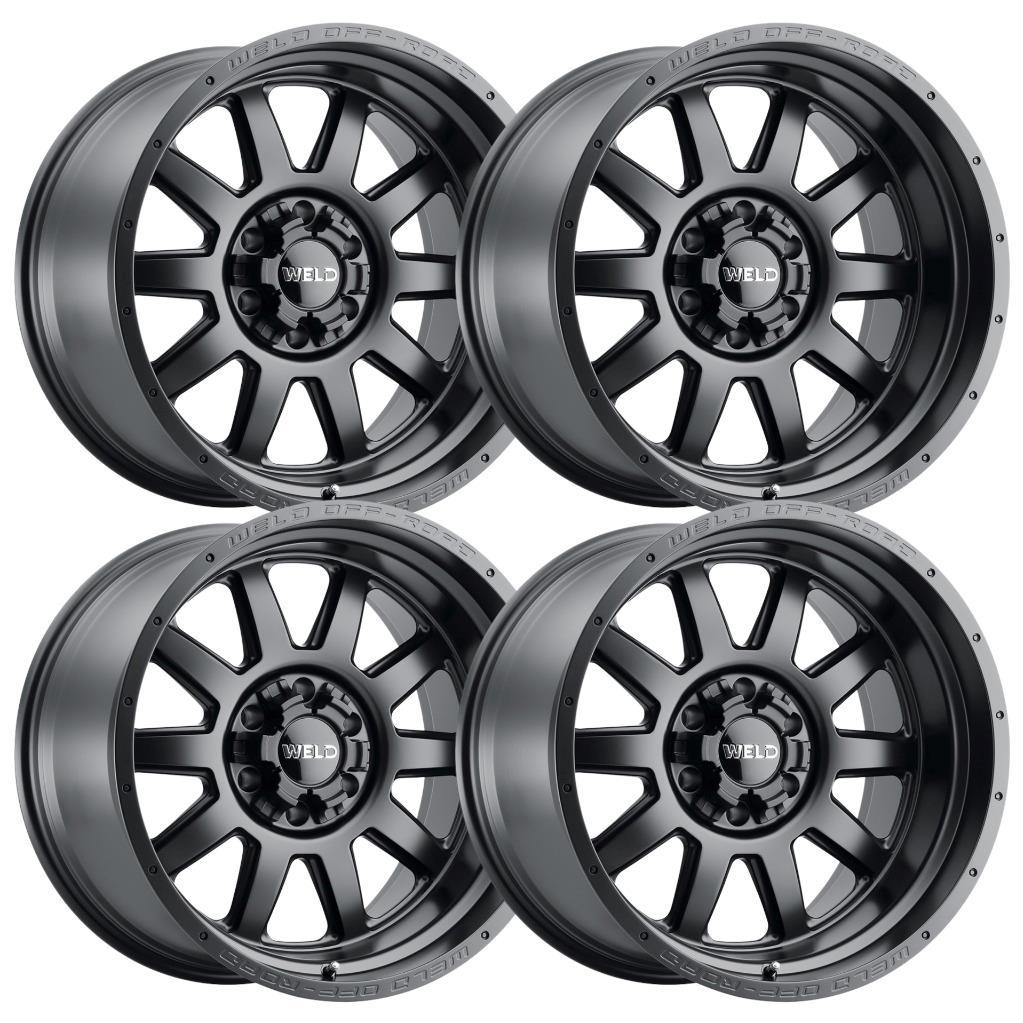 Set4) WELD Off-Road Stealth 20x10 8x165.1/8x6.5 Black -18mm wheels