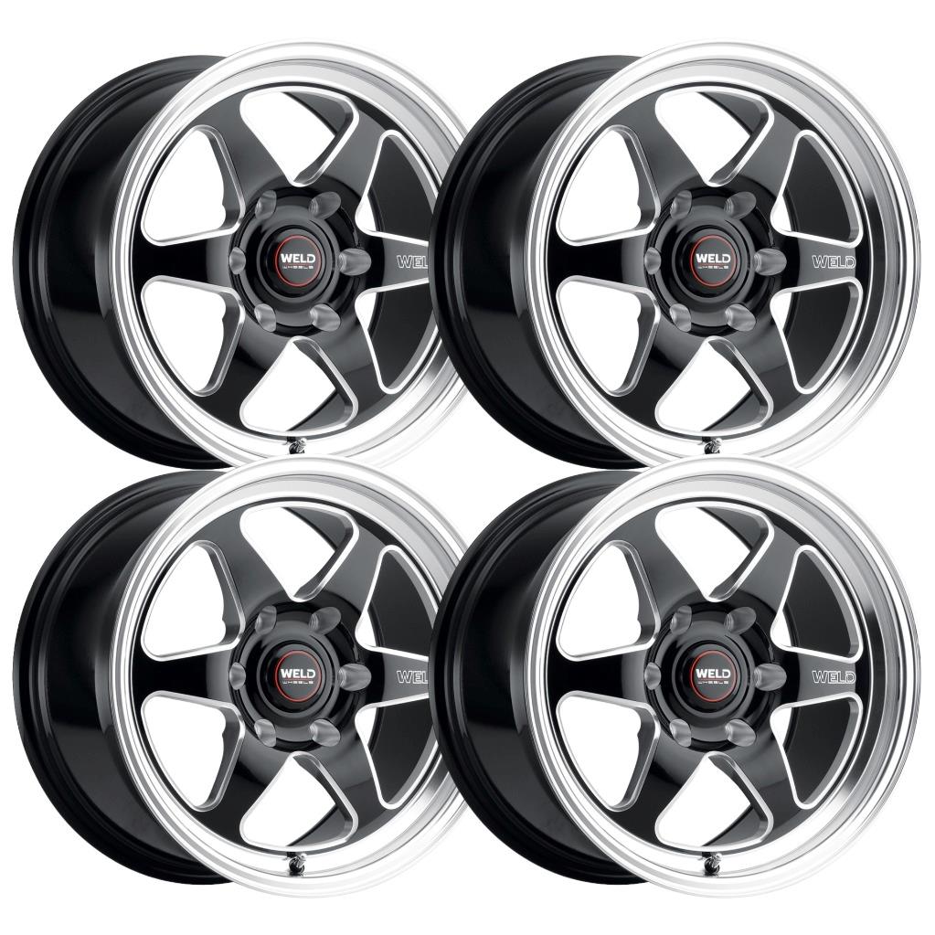 Set-4) WELD Ventura 6 Drag 20x7 6x139.7/6x5.5 Black 13mm wheels