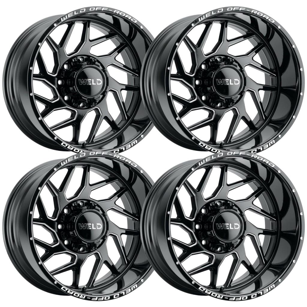 Set4) WELD Off-Road Fulcrum 22x12 8x165.1/8x6.5 Black -44mm wheels