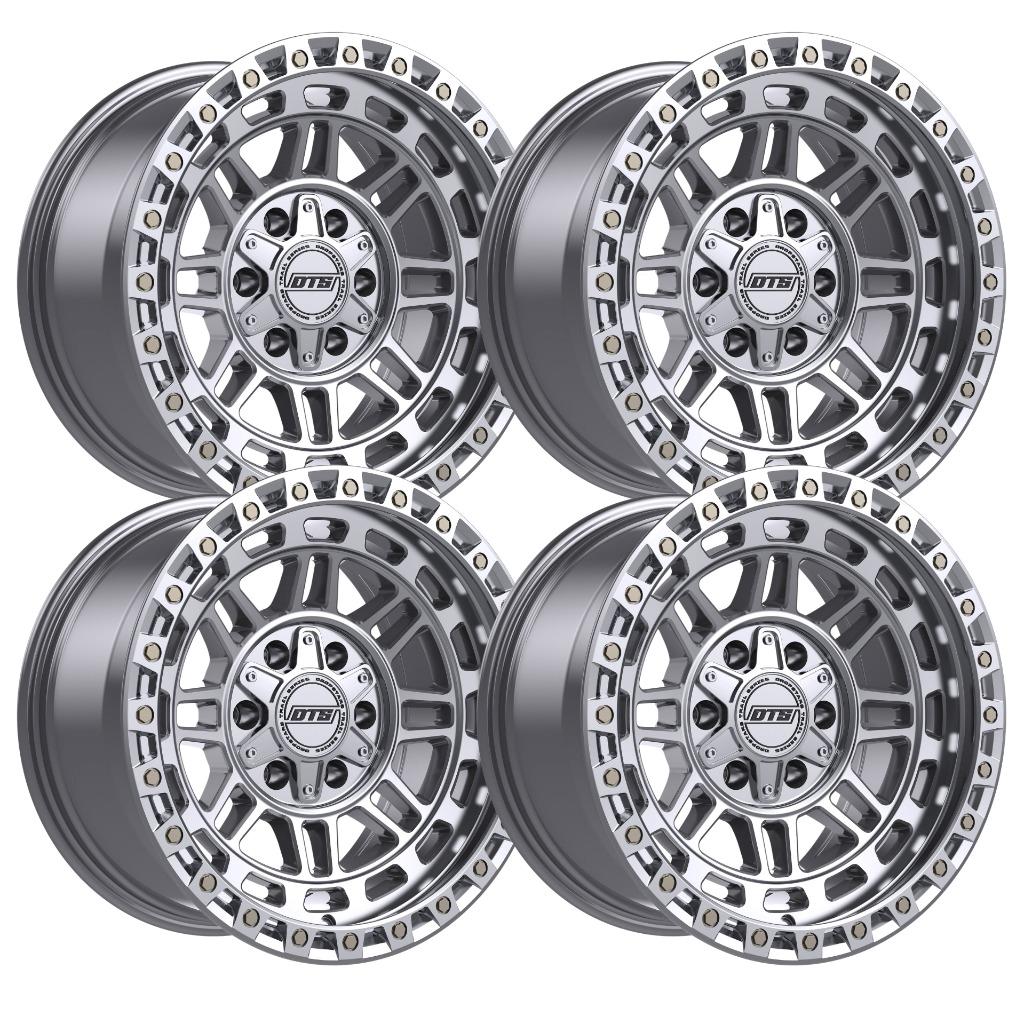 Set-4) Dropstars 603MS 20X10 8X170 -19mm Silver Wheels Rims