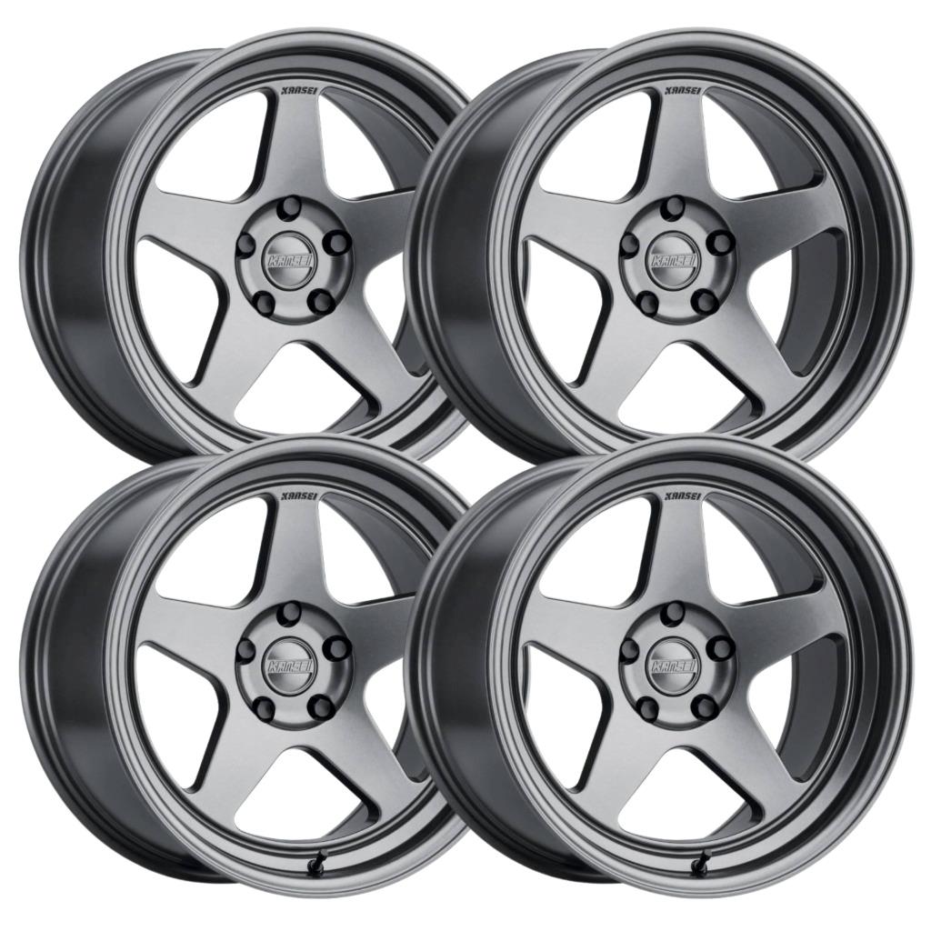 Set-4) Kansei KNP 18X8.5 5X120 35mm Gloss Gunmetal Wheels Rims 18