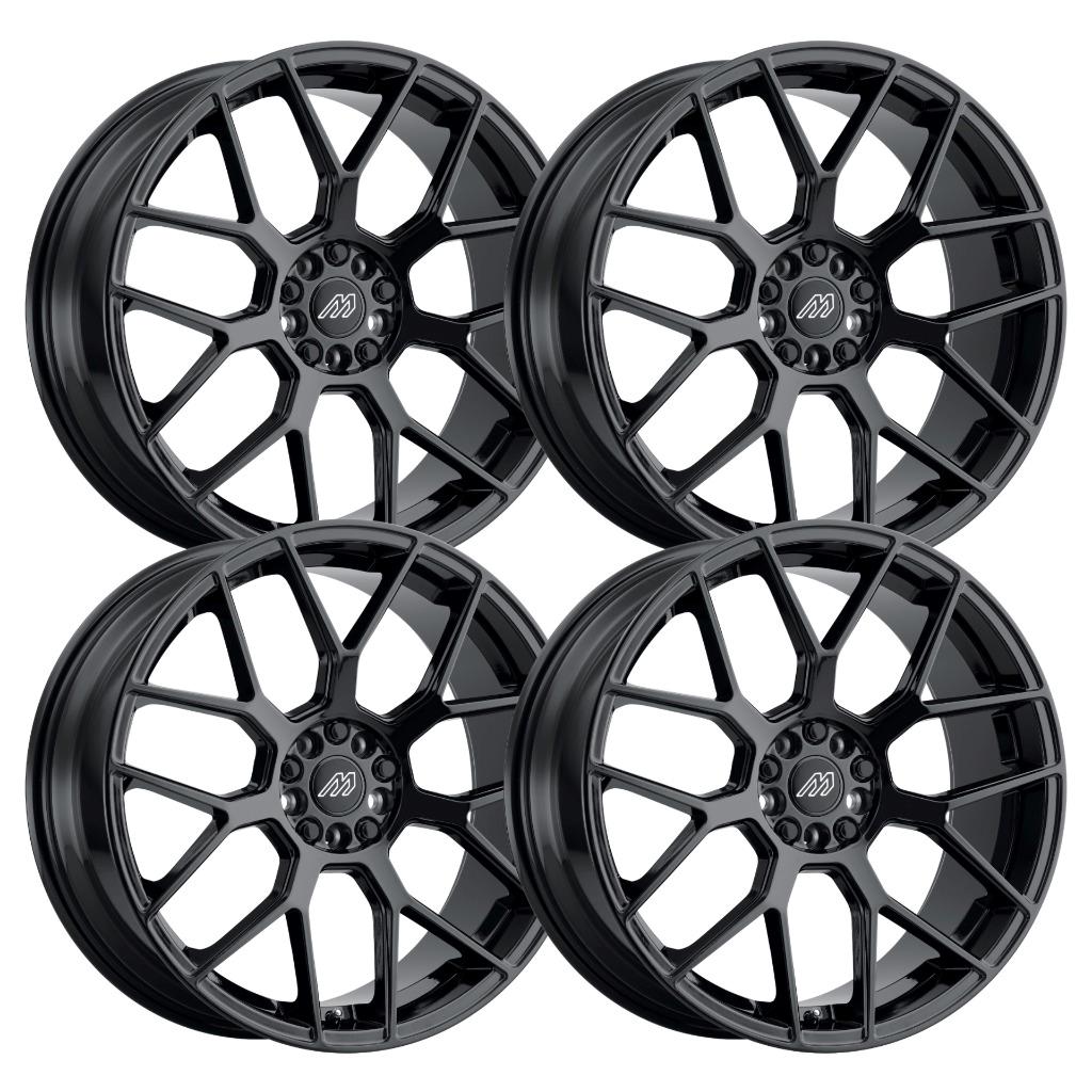 まっつ Set-4) Mach MP74 20x8.5 5x100 35mm Glossy Black Wheels Rims 20