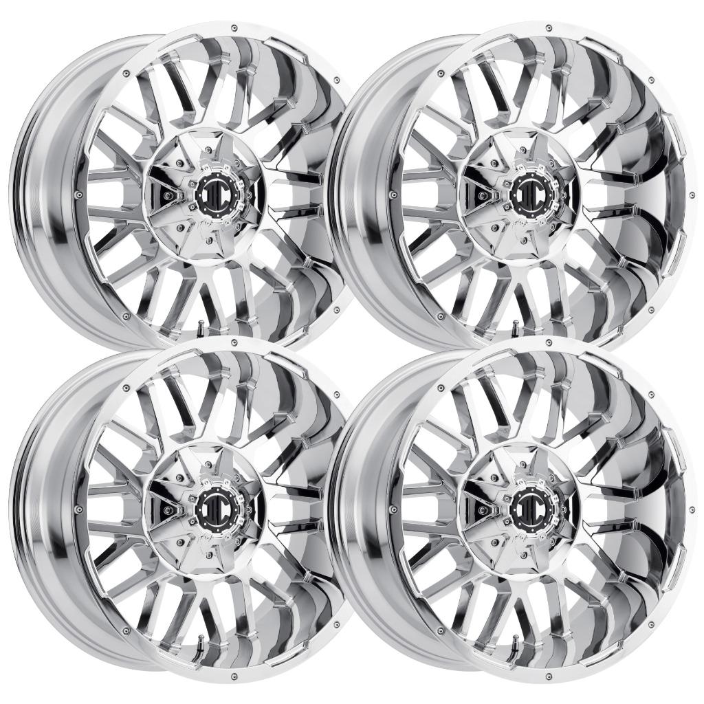 Set-4) Xtreme NX-12 20x9 5x4.5/5x114.3 0mm Chrome Wheels Rims 20