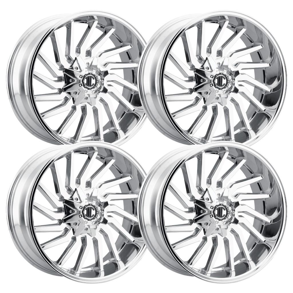 Set-4) Xtreme NX-26 20x10 6x120 -25mm Chrome Wheels Rims 20 Inch