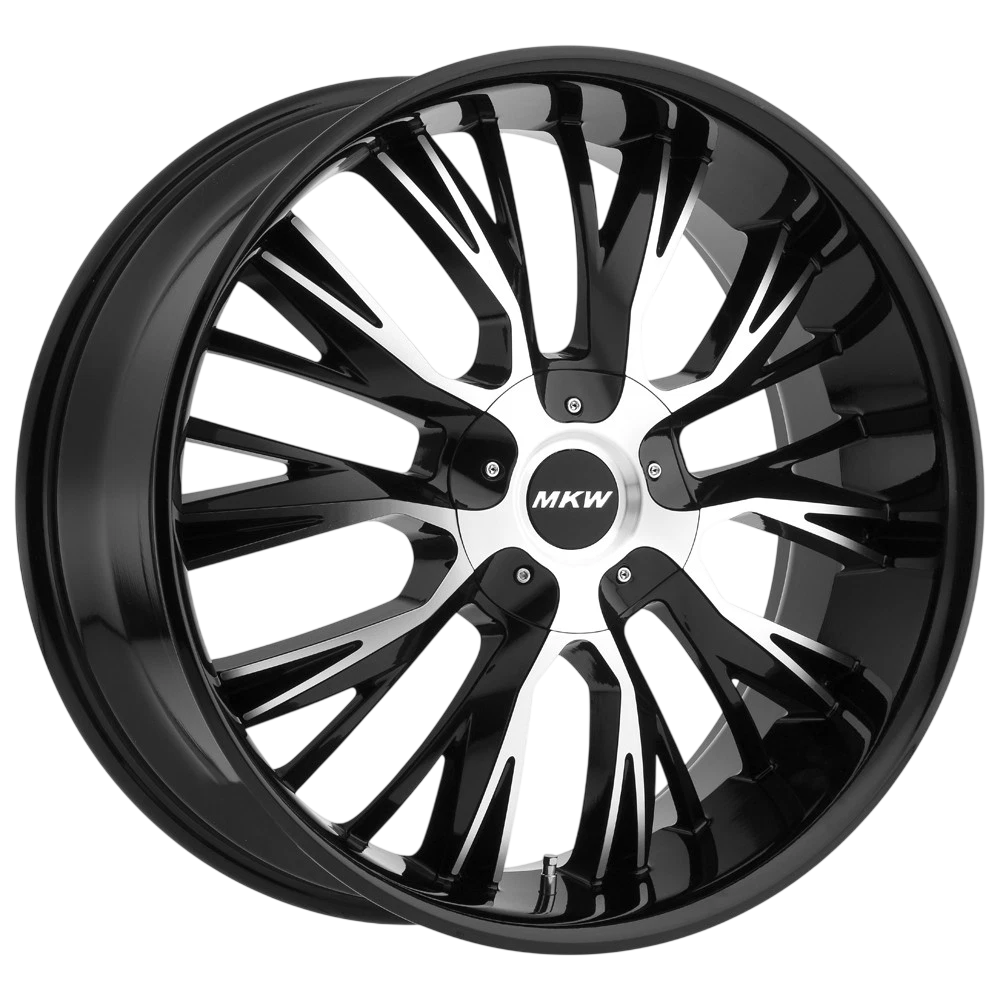 Set-4) MKW M122 20x8.5 5x112 Black Machined 40mm Wheels Rims 20