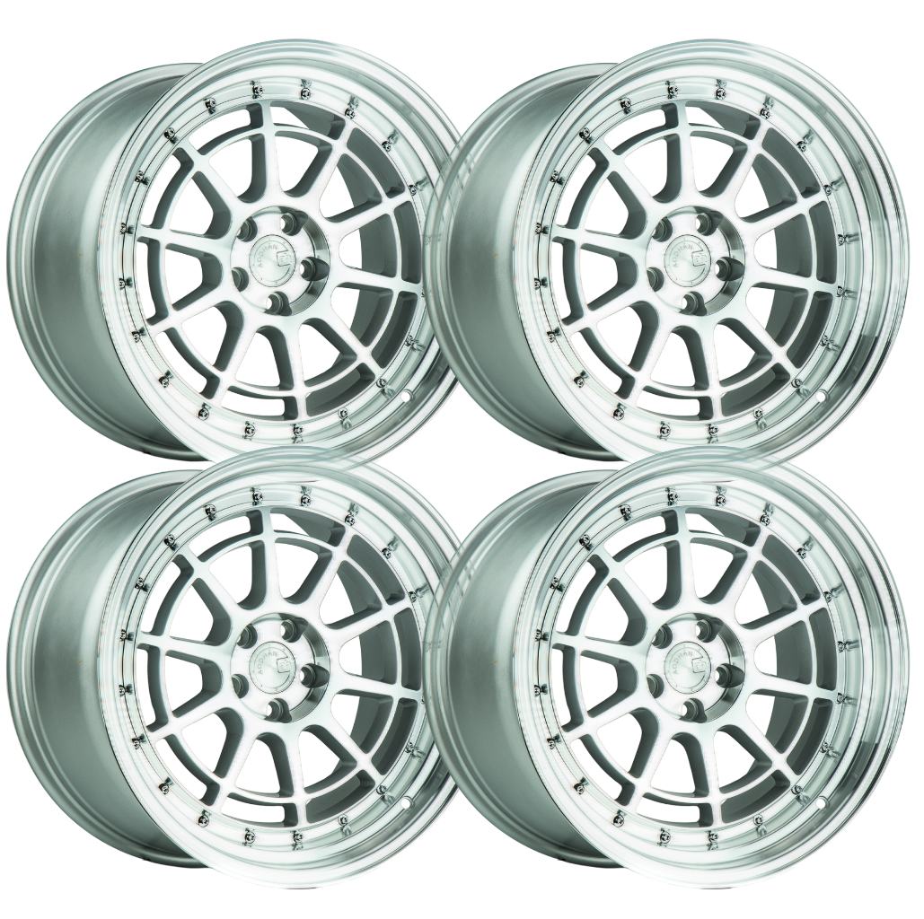Set-4) Aodhan AH04 16x8 4x4.5/4x114.3 Silver Machined 15mm Wheels
