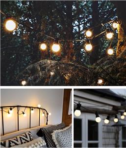 HERCULES RGB RATED IP44 WATERPROOF LED FESTOON STRING LIGHTS 42FT CABLE 20 BULBS