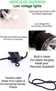 HERCULES RGB RATED IP44 WATERPROOF LED FESTOON STRING LIGHTS 42FT CABLE 20 BULBS