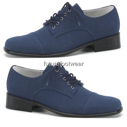 BLUE FAUX Suede Retro Teddyboy Rockabilly 50s 60s Shoes | eBay