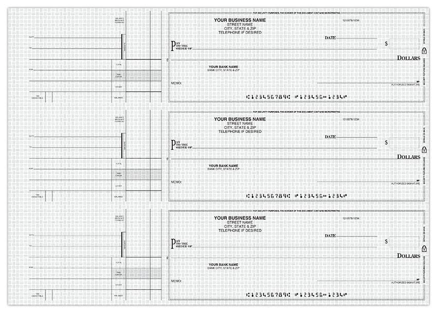 3-On-A-Page General Disbursement 1 Part Business Size Checks / Item: IPPFS - Picture 5 of 12