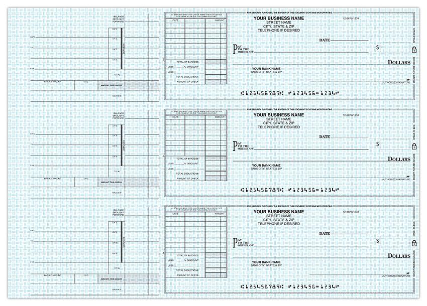 3-On-A-Page General Disbursement 1 Part Business Size Checks / Item: IPPSI - Picture 2 of 4