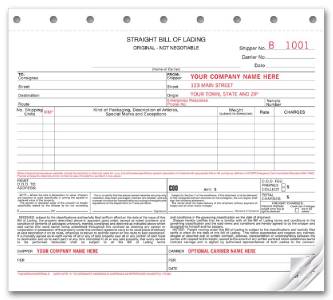 100 Bill of Lading Forms, NEBS/Deluxe Carbonless # 5041-3, 3 Part | eBay
