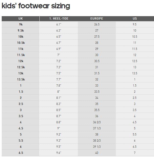 adidas baby size chart - 56% remise 