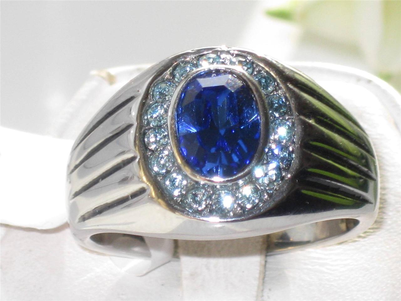 TK601PB MENS SIGNET PINKY RING STAINLESS STEEL CUBIC ZIRCONIA CZ ...