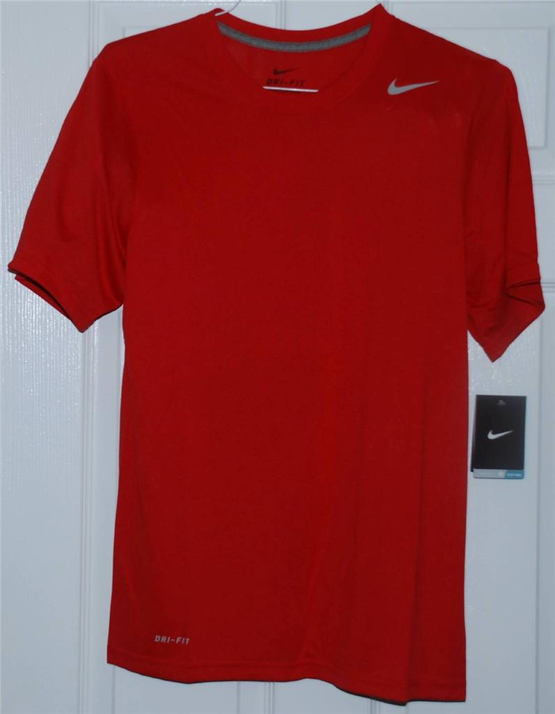 Nike Men's Legend Dri-FIT Poly Short Sleeve Tee Shirt Blue White Red ...