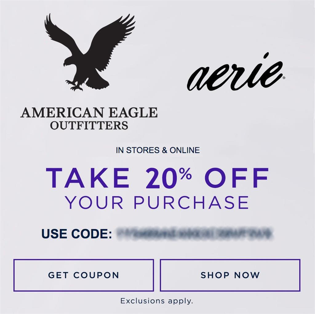 Details About 20 Off American Eagle Outfitters Aerie Promo Coupon Code Ex 1 31 20