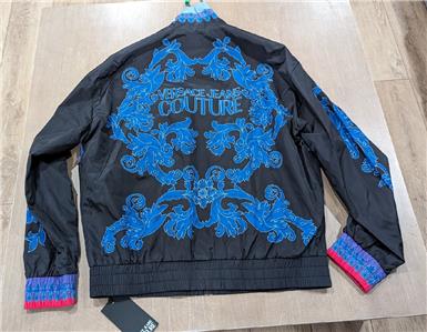 $550 Mens Versace Jeans Couture 50D Placed Animalier Track Jacket
