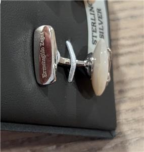 $574 Mens Ermenegildo Zegna Silver/Mother of Pearl Cufflinks | eBay