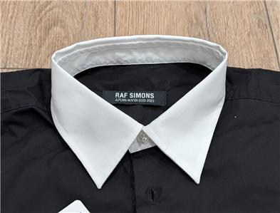 $750 Mens RAF SIMONS SS Button Up Shirt White/Black 50 US Large | eBay