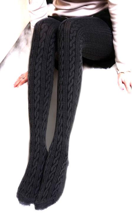 Stocking Lady Stirrup Cotton Knit Style Winter Warm Leggings Tights ...
