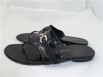 black ferragamo flip flops