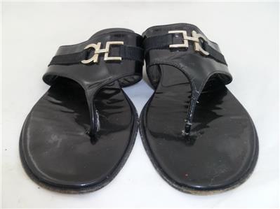 black ferragamo flip flops