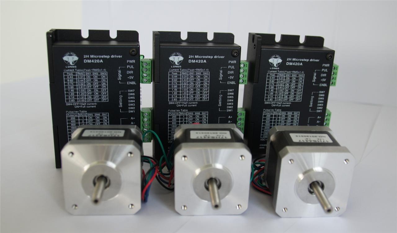 De S About 3 Axis Nema17 Stepper Motor 40 Oz In Driver Dm420a Cnc Kit 3d Printer De S About 3 Axis Nema17 Stepper Motor 40 Oz In Driver Dm420a Cnc Kit 3d Printer