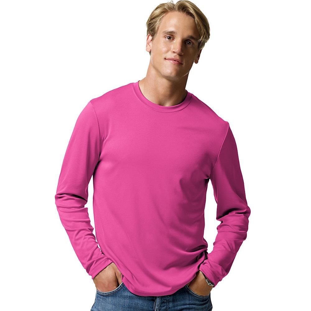 Hanes Cool DRI® Performance Men's Long-Sleeve T-Shirt 482L Sizes XS-3XL ...