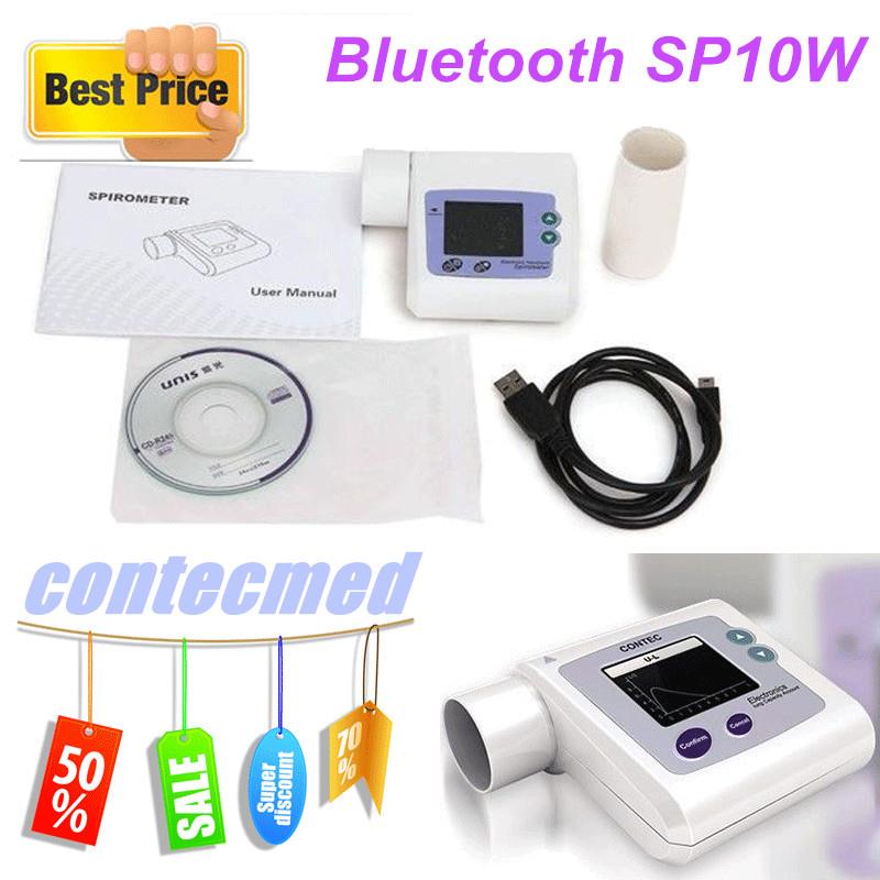 CONTEC FVC Lung Spirometer PEF FEFV1 FEF Lung Volume Bluetooth CMS