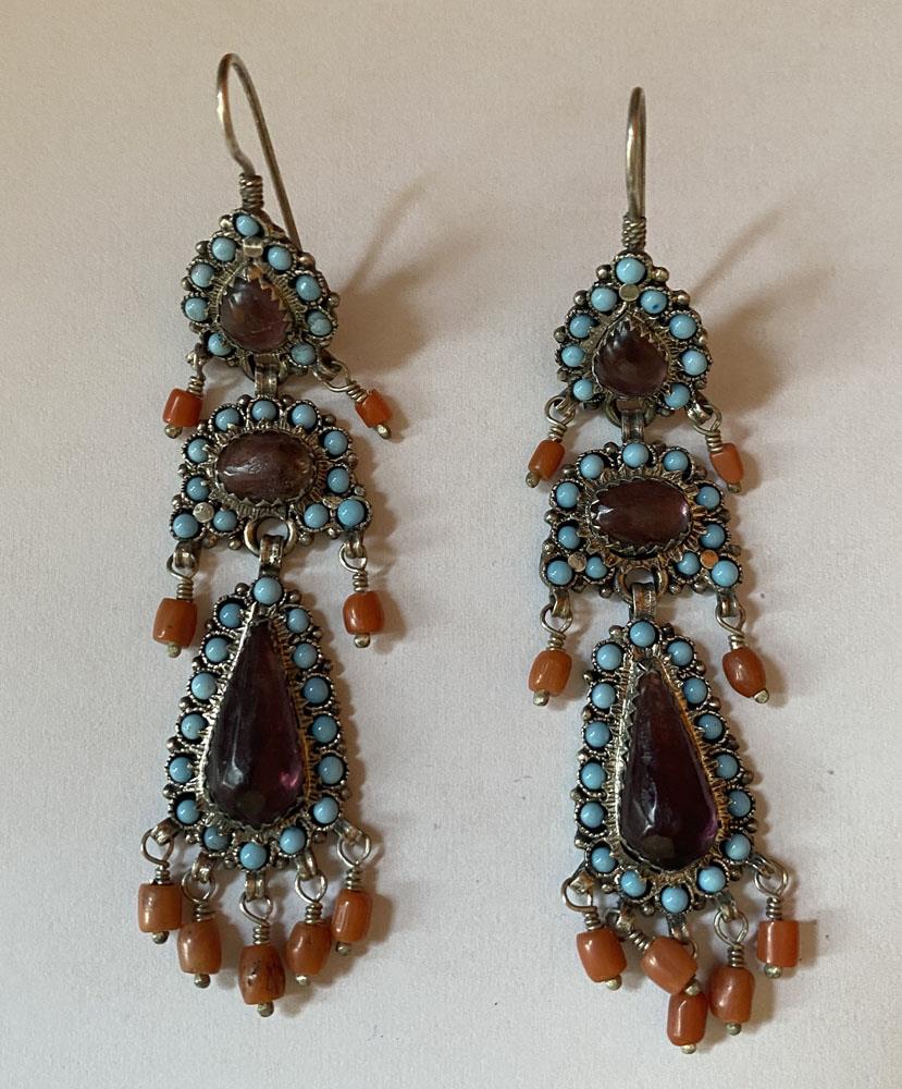Vintage Uzbek, Tashkent, Zirak. Handmade Earring, Silver
