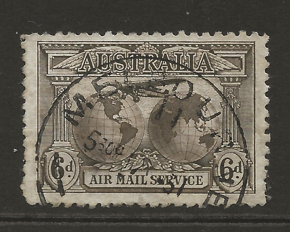 AUSTRALIA SG139 6d Sepia Air Stamp Fine Used Choice of Examples, UK P&P Free - Picture 4 of 10