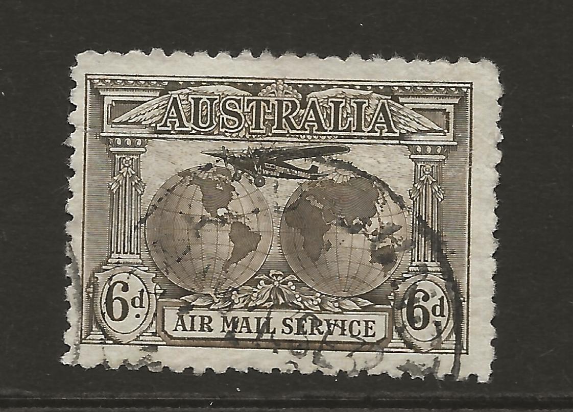 AUSTRALIA SG139 6d Sepia Air Stamp Fine Used Choice of Examples, UK P&P Free - Picture 6 of 10