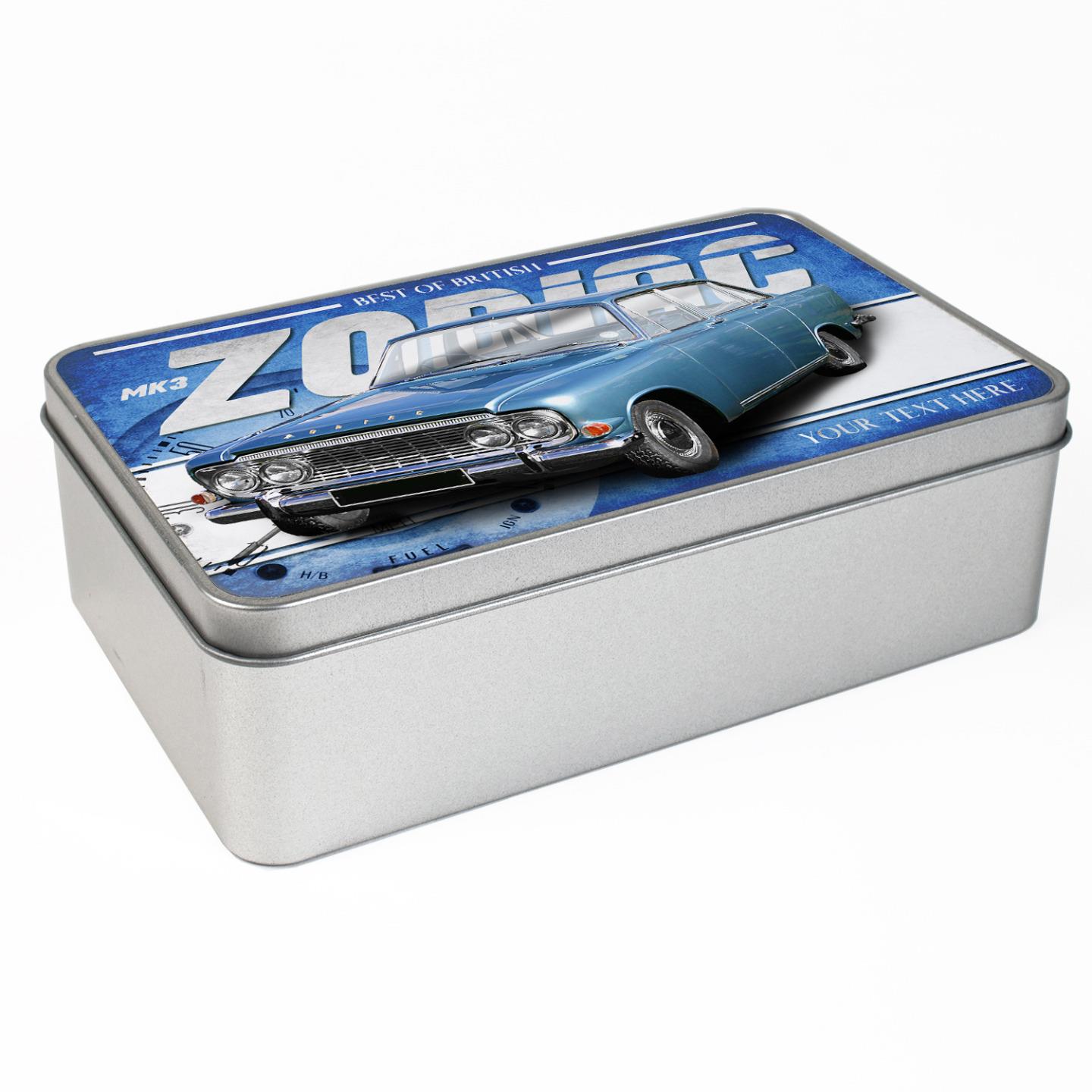 Personalised Ford Zodiac mk3 Car Tin Classic Retro Storage Box Dad Gift CL19