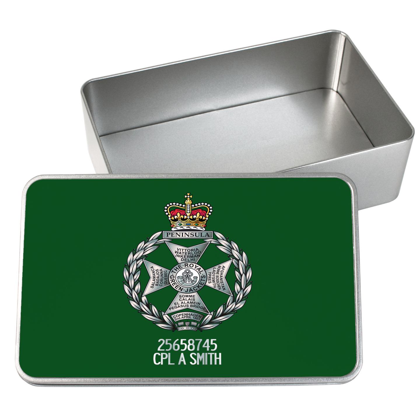 Personalised Royal Green Jackets Tin Storage Keepsake Memory Box Gift Mt40 Ebay Royal enfield himalayan pine green is the top variant in the himalayan lineup and is priced at rs. details about personalised royal green jackets tin storage keepsake memory box gift mt40