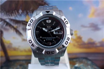 格安即決 Seiko Dial Black 43mm Size Large Chunky Sporty, 5 02L0 7S36 時計