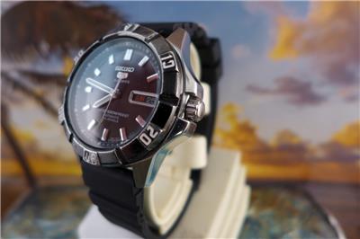 Seiko 5 Sports Men's Automatic Black Day Date Watch 7S36 B